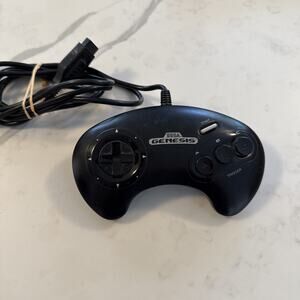 Sega Genesis Model No. 1650 Genuine Black Official OEM Wired Controller